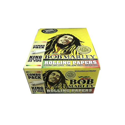 Bob Marley Pure Hemp Extra Long Rolling Papers With 33 Tips