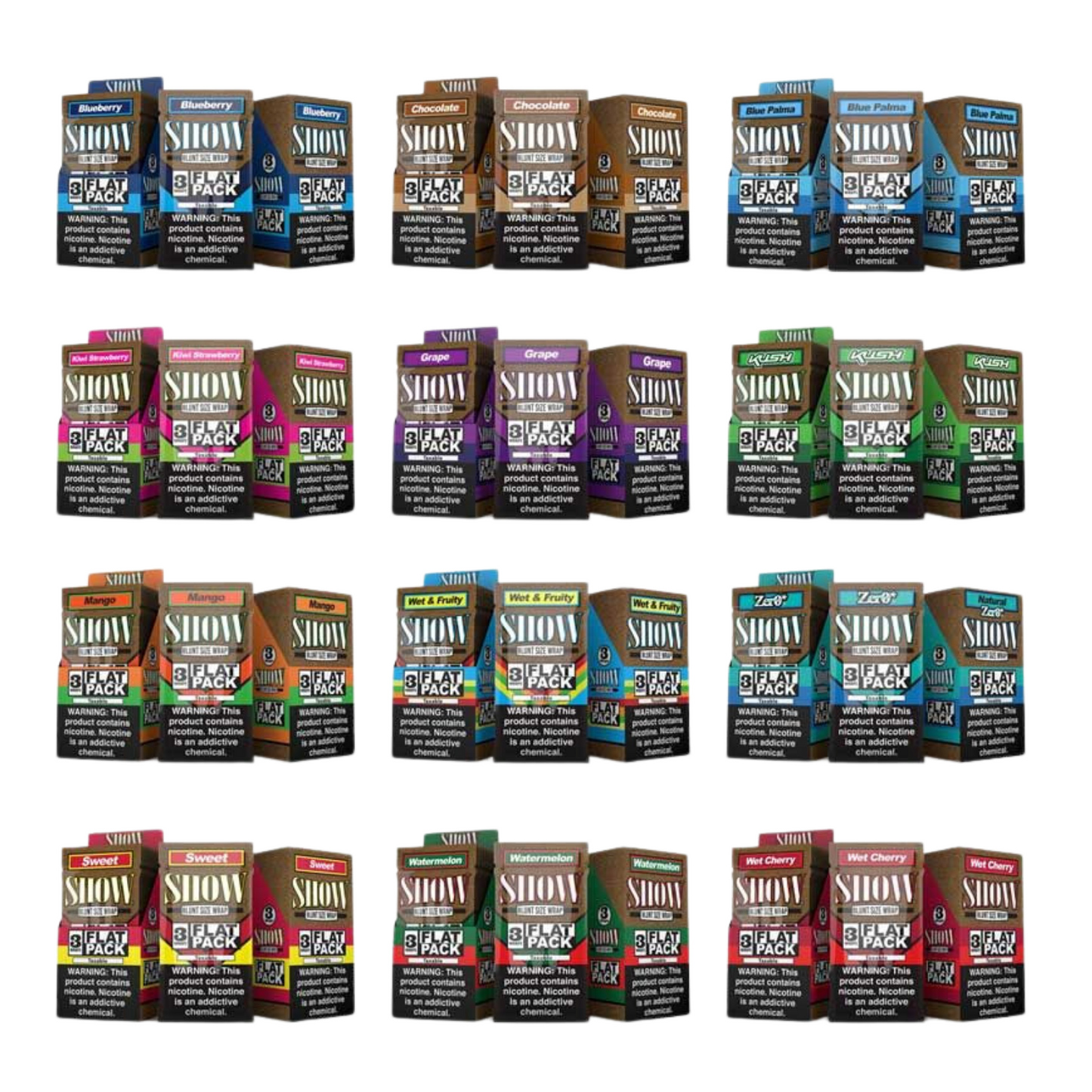 SHOW Flat Pack Blunt Wrap 25/B0X Different Options