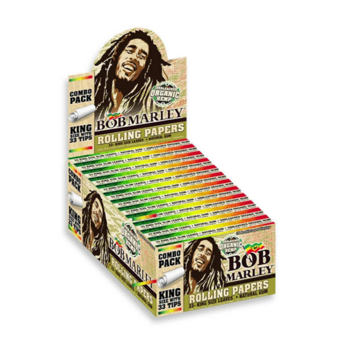 Bob Marley Organic Hemp King Size Rolling Papers With 33 Tips
