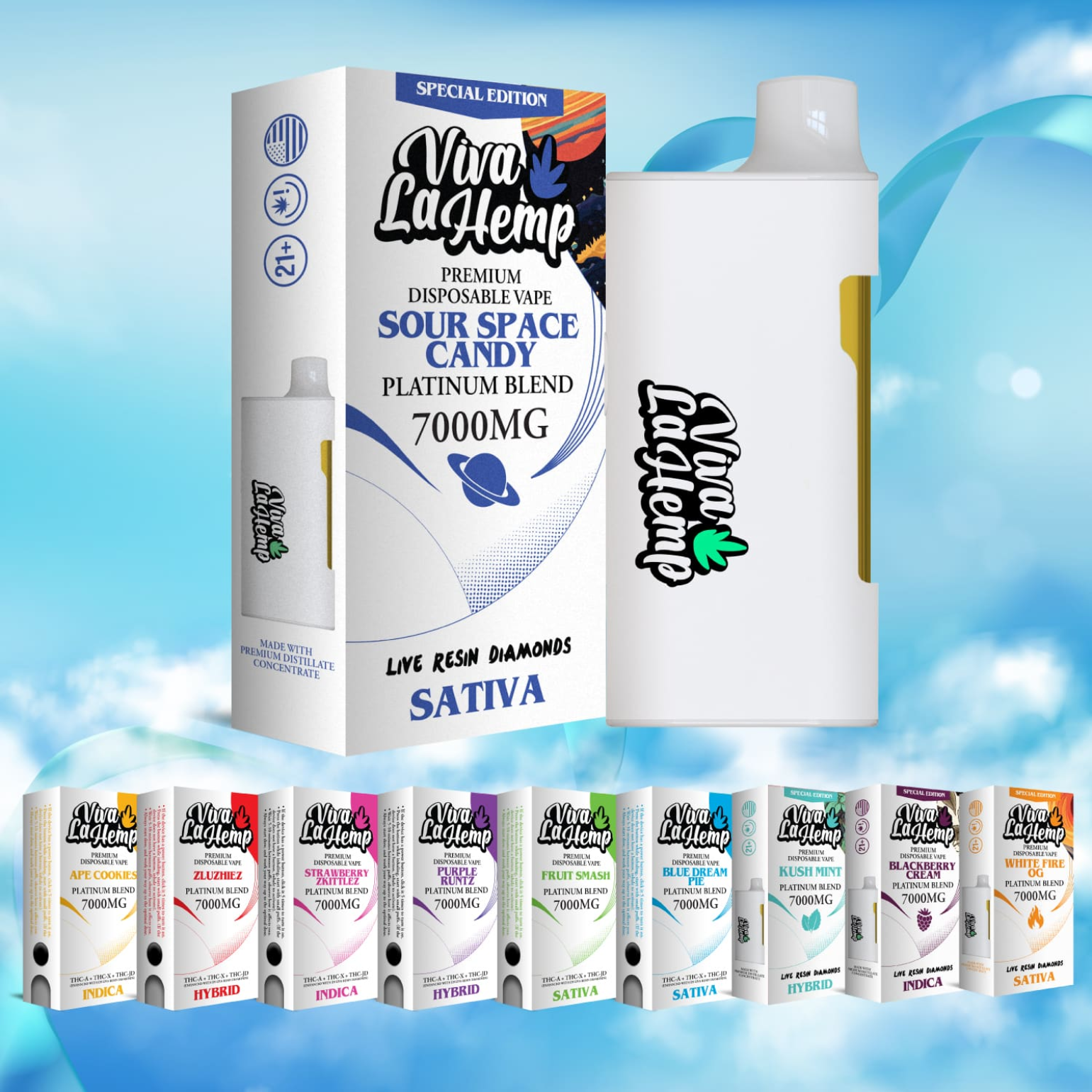 Viva La Hemp 7000mg Disposable Vape  C-Store Novelty Supply
