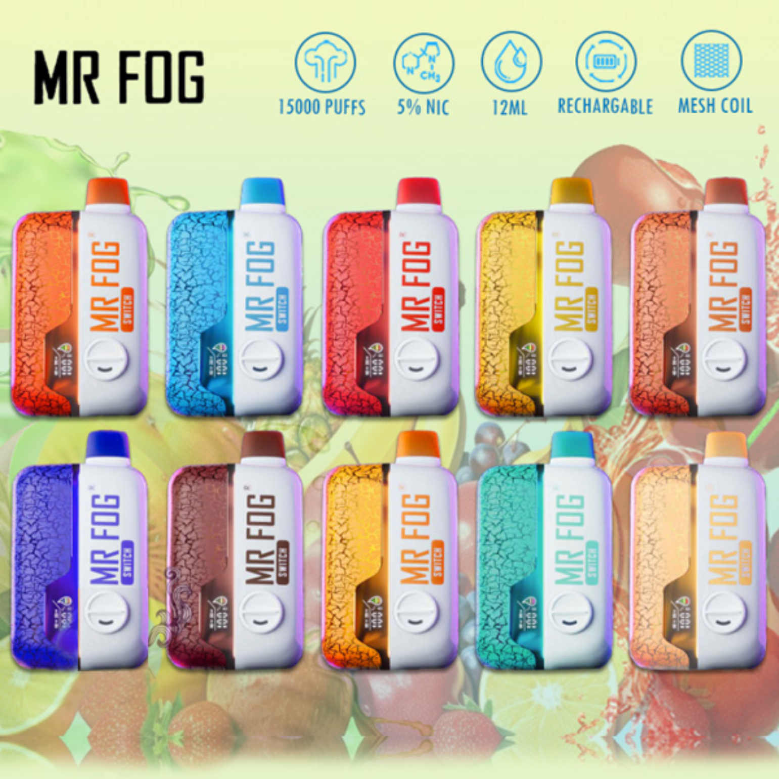 Mr Fog Switch 15000 Disposable Vape C-Store Novelty Supply Mr Fog Switch 15000 Disposable Vape C-Store Novelty Supply