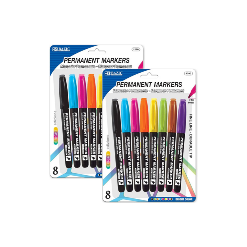 Bazic 1209 Bright Color Fine Tip Permanent Marker