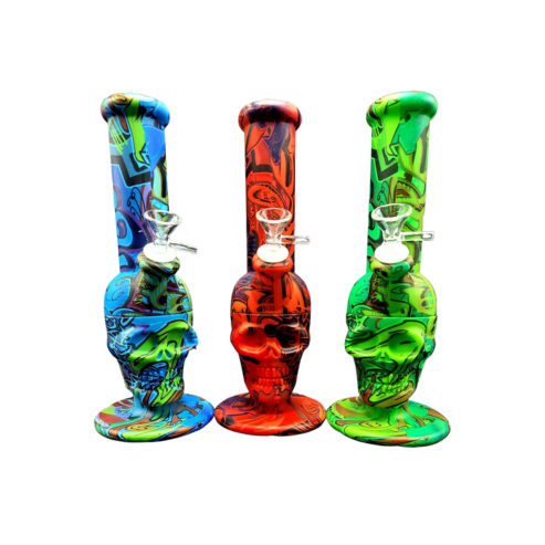 Silicone Skull Water Pipe 11"