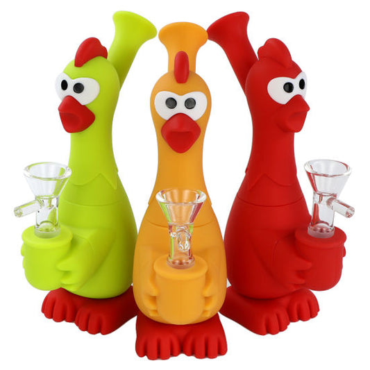 Chicken Silicone Water Pipe 6.9"