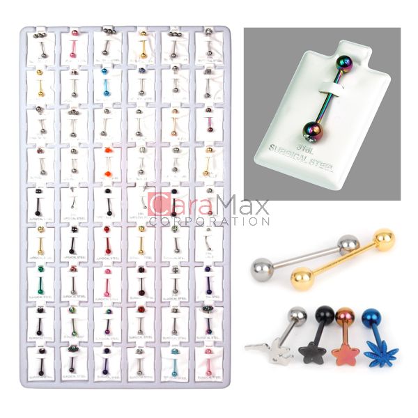 Multiple Design Tongue Piercings Refill Tray Display