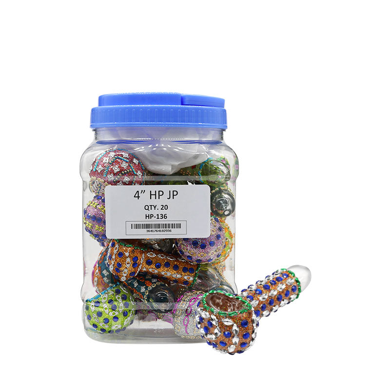 4" HP JP Hand Water Pipe 20CT Jar