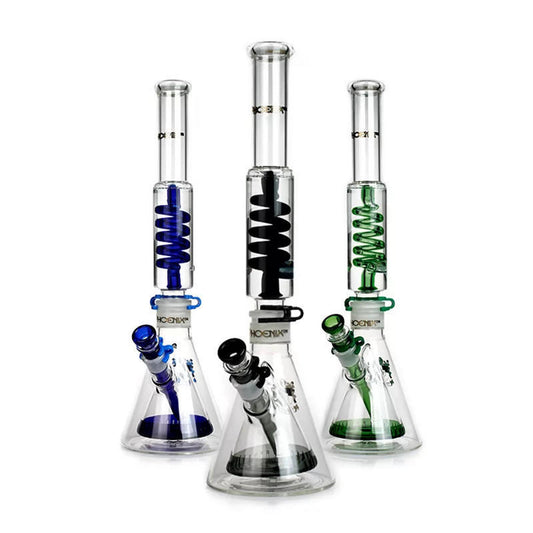 Phoenix Star Cone PERC Freezable Coil Glass Water Pipe 18"