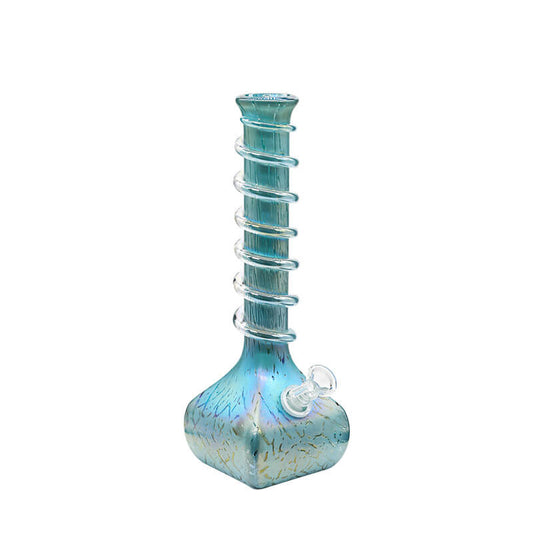 Soft Pipe Glass Square Base With Spiral Design 12"